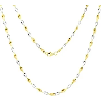 Náhrdelník Zlatý náhrdelník ze žlutého a bílého 50cm ZLNAH212F + DÁREK ZDARMA