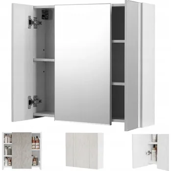 Šatní skříň WISZĄCA SZAFKA ŁAZIENKOWA ŚCIENNA S TROJDÍLNÝM ZRCADLEM MODERNÍ 60 CM