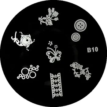 Šablona destička na nehty se vzory pro stamping b10