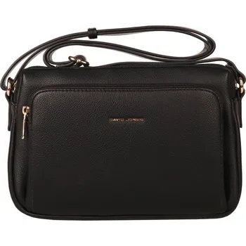 Kabelka Tříoddílová středně velká černá crossbody kabelka David Jones 7429