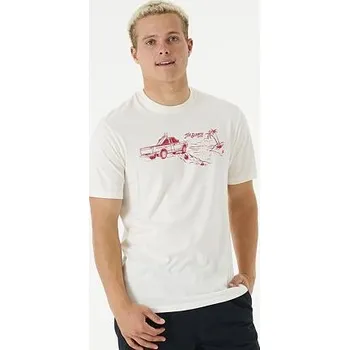 Pánské tričko Tričko Rip Curl KEEP ON TRUCKING TEE Bone velikost XXL