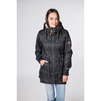 Dámský kabát Kabát Alife and Kickin CHARLOTTE B COAT Graphite Aop velikost XS