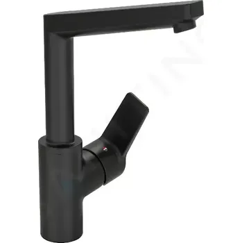 Vodovodní baterie Hansa Twist Umyvadlová baterie s otočným výtokem, matná černá, 0955220333