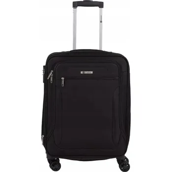 Malý kabinový kufr z měkkého materiálu s možností rozšíření, 55 cm, černý