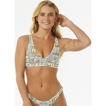 Dámské plavky Plavky Rip Curl BLOCK PARTY ADJUSTABLE HALTER Blue velikost XL