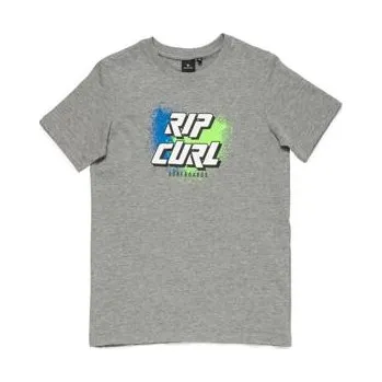 Pánská móda Tričko Rip Curl SLANT LOGO SS TEE Beton Marle velikost 14