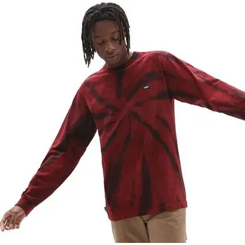 Pánské tričko Tričko Vans OFF THE WALL CLASSIC SPIRL TIE DYE LS Pomegranate/Black velikost M