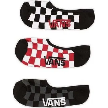 Pánská móda Ponožky Vans CLASSIC SUPER NO SHOW (6.5-9, 3PK) Red-White Check velikost O/S