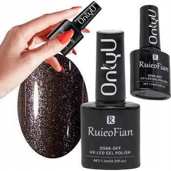 Lak na nehty METALICKÝ BROZOVÝ HYBRIDNÍ LAK NA NEHTY S LESKEM UV/LED LAK L103