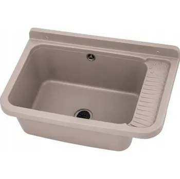 Granitový dřez Jednokomorový dřez z polypropylenu, béžové odstíny