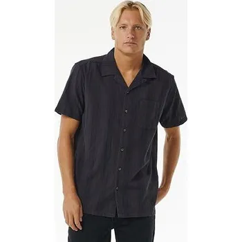 Pánská košile Košile Rip Curl CHECK MATE S/S SHIRT Black velikost M