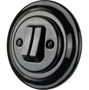 vypínač Keramický vypínač pod omítku černý retro styl PRL