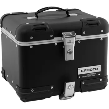 Zavazadlo na motocykl Zadní hliníkový kufr na CFMOTO 450MT/800MT-černé barvy
