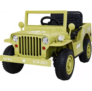 Dětské elektrovozidlo dětské retro vojenské auto 4x4, béžové, 12v