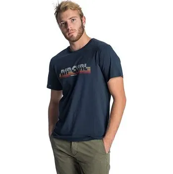 Pánské oblečení Tričko Rip Curl HEY MAMA S/S TEE Dark Blue velikost S