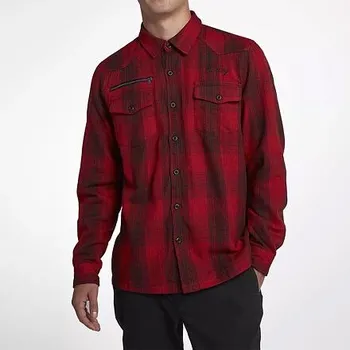 Pánská košile Košile Hurley KYOTO FLANNEL WOVEN L/S University Red velikost M