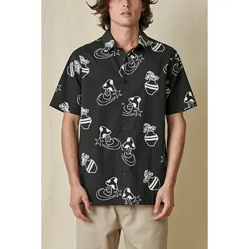 Pánská košile Košile Globe UNDERGROUND HOLIDAY SS SHIRT Black velikost XL