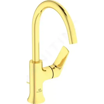 Vodovodní baterie Ideal Standard La Dolce Vita Umyvadlová baterie, kartáčované zlato, BD658A2