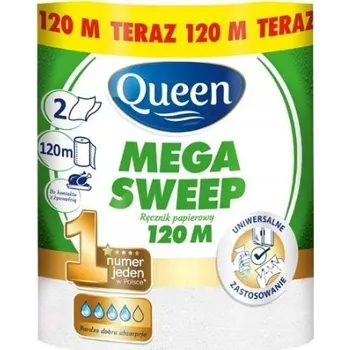 Utěrka Queen Mega Sweep papírová utěrka 2 vrstvy 120 m