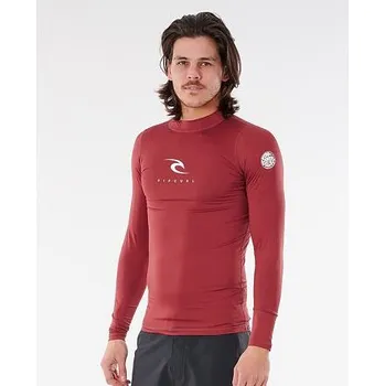 Pánské tričko Lykra Rip Curl CORPS L/SL UV Maroon velikost S