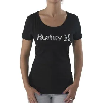 Pánské tričko Tričko Hurley LEOPARD PERFECT CREW Black velikost L