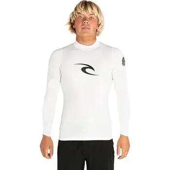 Pánské tričko Lykra Rip Curl CORPO L/SL UV TEE White velikost M