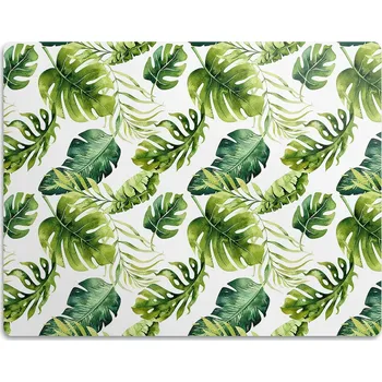 Miska pro psa Elastická podložka pod misku Exotické listy 45x35 cm