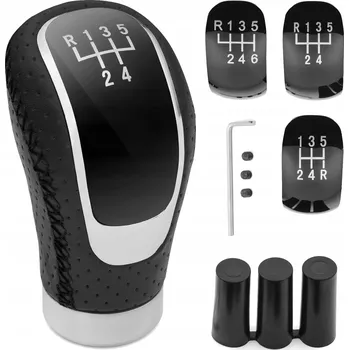 Hlavice řadicí páky UNIVERZÁLNÍ RUKOJEŤ ŘADÍCÍ PÁKY AUTO KOŽENÁ 5 6 RYCHLOSTNÍ STUPŇŮ TUNING