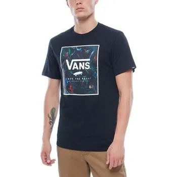 Oblečení a móda Tričko Vans PRINT BOX Black-Neo Jungle velikost M