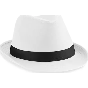 Klobouk Beechfield Klobouk Fedora B630 Barva: Bílá - Černá, Velikost: S-M