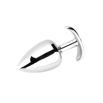 ZENN Smooth Metal Butt Plug with Diamond - Large