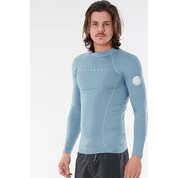 Pánské tričko Lykra Rip Curl DAWN PATROL PERF L/SL UV Mid Blue Marle velikost S