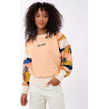 Pánská mikina Mikina Rip Curl CREW COLOR BLOCK FLEECE Peach velikost XL