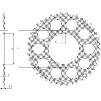 Řetězová sada pro motocykl duralová rozeta pro sekundární řetězy typu 520, SUNSTAR (43 zubů) 5-3430-43