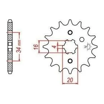Auto-moto JT SPROCKETS Ocelové standardní přední kolo 1263 - 428 YAMAHA XT 125 R 2005-2007