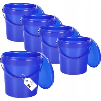 Dóza na potraviny 5x Kbelík 1 L s víkem modrý na potraviny