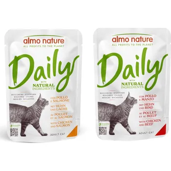 Krmivo pro kočku 12x70g Almo Nature Daily Menu Pouch – výhodné balení - Mix 2 (2 druhy)