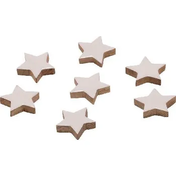 Bytová dekorace Přízdoba Hvězdičky, dřevěná, 10x10x3cm, box 7ks|Ego Dekor