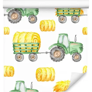 Tapeta Vliesová tapeta Muralo traktory s přívěsy 10 x 0,53 m