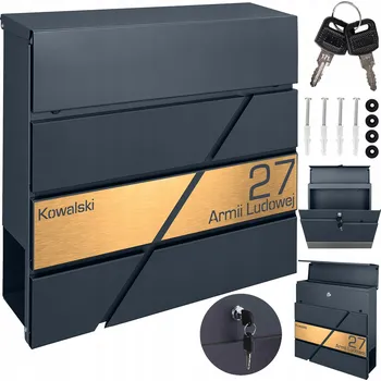 Poštovní schránka Poštovní schránka euroschránka, s vhozem, se schránkou na noviny M-TEC šedá