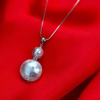 Náhrdelník Lampglas Náhrdelník Silver Mother of Pearl s ryzím stříbrem v perlách Lampglas materiál závěsu a řetízku: rhodiovaný kov