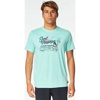 Pánská móda Tričko Rip Curl FRAMED TEE Washed Aqua velikost XXL