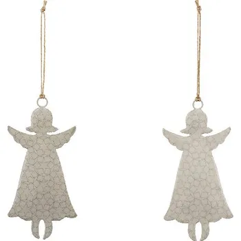 Vánoční dekorace Anděl plechový, bílá, balení obsahuje 2 kusy! (DOPRODEJ)|Ego Dekor