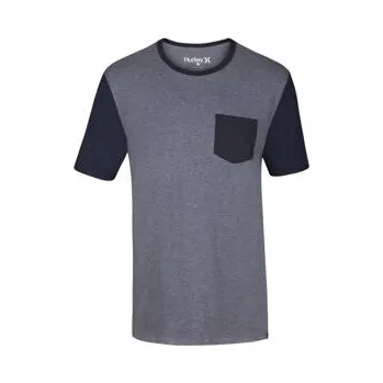Pánské tričko Tričko Hurley COLOR BLOCK POCKET Dark Grey Htr velikost M