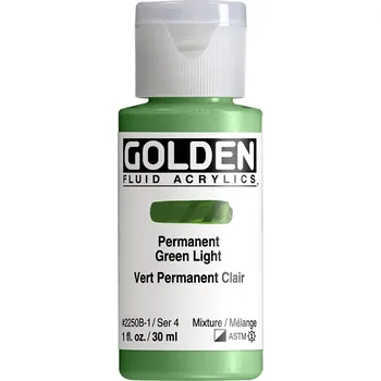 Vodová barva Akrylová barva Golden Fluid - 2250 Permanent Green Light Objem: 30 ml