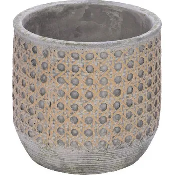 Obal na květináč Rattan Deco, hnědá/šedá, 15,3x15,3x14,7cm (DOPRODEJ)|Ego Dekor