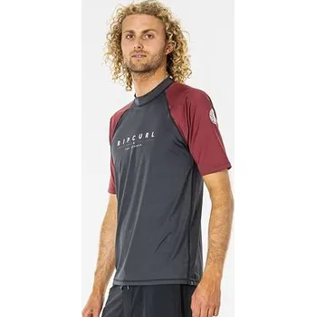 Pánská móda Lykra Rip Curl SHOCKWAVES S/SL UV Maroon velikost S