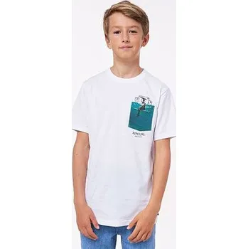 Pánská móda Tričko Rip Curl GROOVY POCKET TEE -BOY Optical White velikost 10