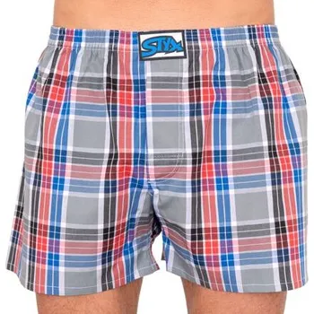 Boxerky Spodní prádlo Styx CLASSIC Šedá/Modrá/Červená velikost XL