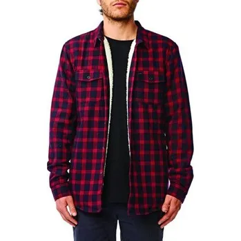 Pánská móda Košile Globe CAMDEN II LS SHIRT Berry velikost XL